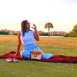 Checkered Blue and White Pants by Koret, Size Sm